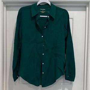 Lilly Pulitzer Teal Green Linen Button-Up Shirt